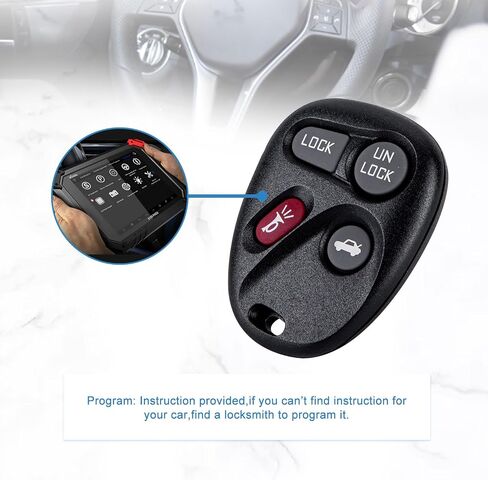 4 BTN Car Key Fob Replacement for 1996-2000 Chevy Tahoe 1997-2002 GMC Savana 1500 1997-1999 Buick Lesabre ABO1502T (1) in Saudi Arabia