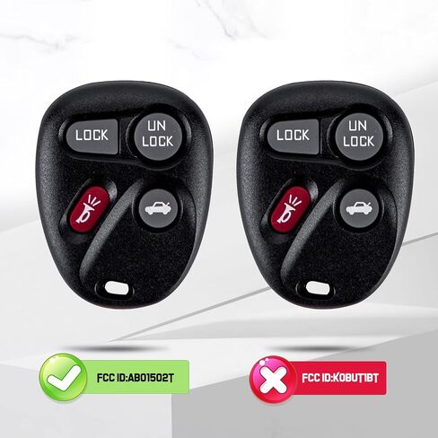 4 BTN Car Key Fob Replacement for 1996-2000 Chevy Tahoe 1997-2002 GMC Savana 1500 1997-1999 Buick Lesabre ABO1502T (1) in Saudi Arabia