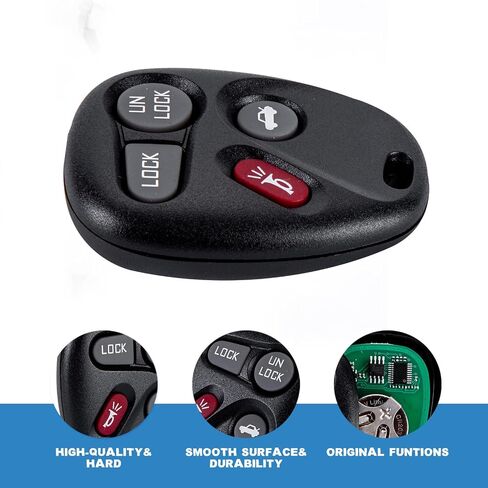 4 BTN Car Key Fob Replacement for 1996-2000 Chevy Tahoe 1997-2002 GMC Savana 1500 1997-1999 Buick Lesabre ABO1502T (1) in Saudi Arabia