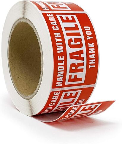 Buhbo Fragile Sticker 2" x 3" - Handle with Care - Shipping Label (500 Labels Per Roll) in Saudi Arabia