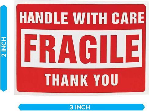 Buhbo Fragile Sticker 2" x 3" - Handle with Care - Shipping Label (500 Labels Per Roll) in Saudi Arabia