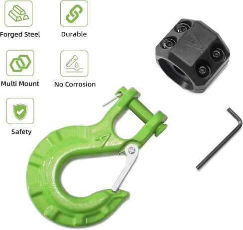 Chain Hook with Safety Latch Heavy Duty Clevis Slip Hook Grade (Green) in Saudi Arabia