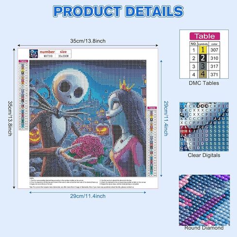 HEIBAGO Skull Diamond Art Kits for Adults, Cartoon Diamond Painting Kits for Adult Beginners, Full Round Drill Night Diamond Painting, Art Gem Painting Kits for Home Wall Decor 12x12inch in Saudi Arabia