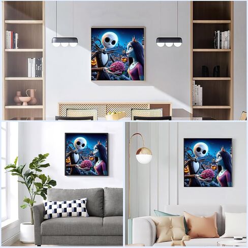 HEIBAGO Skull Diamond Art Kits for Adults, Cartoon Diamond Painting Kits for Adult Beginners, Full Round Drill Night Diamond Painting, Art Gem Painting Kits for Home Wall Decor 12x12inch in Saudi Arabia