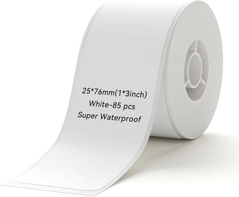 NIIMBOT D101 Label Maker Tape Self-Adhesive Labeling Tape Replacement 0.98" X 1.97" (25 X 50mm) Thermal Label Paper for Home Kitchen, 130 Labels/Roll, White in Saudi Arabia