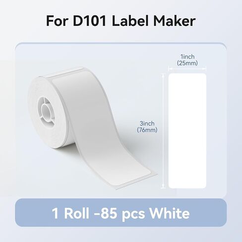 NIIMBOT D101 Label Maker Tape Self-Adhesive Labeling Tape Replacement 0.98" X 1.97" (25 X 50mm) Thermal Label Paper for Home Kitchen, 130 Labels/Roll, White in Saudi Arabia