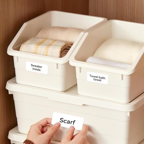 NIIMBOT D101 Label Maker Tape Self-Adhesive Labeling Tape Replacement 0.98" X 1.97" (25 X 50mm) Thermal Label Paper for Home Kitchen, 130 Labels/Roll, White in Saudi Arabia