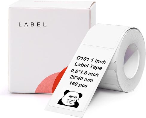 NIIMBOT D101 Label Maker Tape Self-Adhesive Labeling Tape Replacement 0.98" X 1.97" (25 X 50mm) Thermal Label Paper for Home Kitchen, 130 Labels/Roll, White in Saudi Arabia