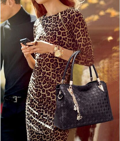 المحافظ وحقائب اليد للنساء بولي Leather حقائب تسوق جلدية حقائب كتف كروسبودي مقبض علوي حقيبة محفظة مجموعة 4 قطعة in Kuwait