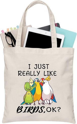 BDPWSS Parrots Lover Gift Parrot Tote Bag Bird Watching Gift i Just Really Like Birds Parrot Cockatoo Ornithologist Gift in Saudi Arabia