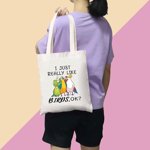 BDPWSS Parrots Lover Gift Parrot Tote Bag Bird Watching Gift i Just Really Like Birds Parrot Cockatoo Ornithologist Gift in Saudi Arabia