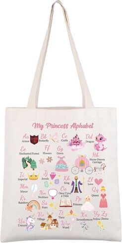 CMNIM Fairy Princess Lover Gifts My Princess Alphabet Tote Bags Fairy Tales Shoulder Bag Gift for Daughter Birthday Favors in Saudi Arabia