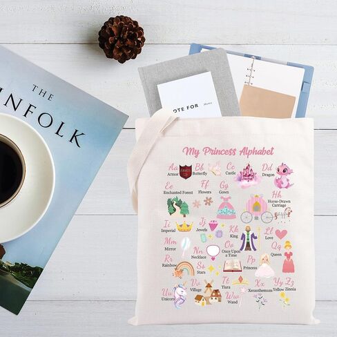 CMNIM Fairy Princess Lover Gifts My Princess Alphabet Tote Bags Fairy Tales Shoulder Bag Gift for Daughter Birthday Favors in Saudi Arabia
