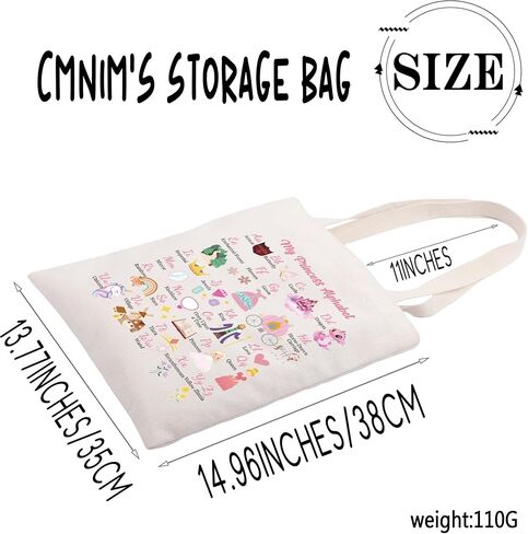 CMNIM Fairy Princess Lover Gifts My Princess Alphabet Tote Bags Fairy Tales Shoulder Bag Gift for Daughter Birthday Favors in Saudi Arabia