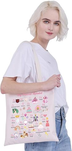 CMNIM Fairy Princess Lover Gifts My Princess Alphabet Tote Bags Fairy Tales Shoulder Bag Gift for Daughter Birthday Favors in Saudi Arabia