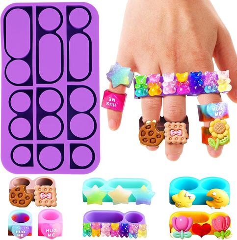 1/2/3 حلقة الراتنج الدائري قالب السيليكون حلقة سميكة الايبوكسي قالب الصب لطيف حلقة الراتنج قالب للفن الحرفية صنع المجوهرات خواتم القلائد سوار المفاتيح المعلقات الديكور in Kuwait