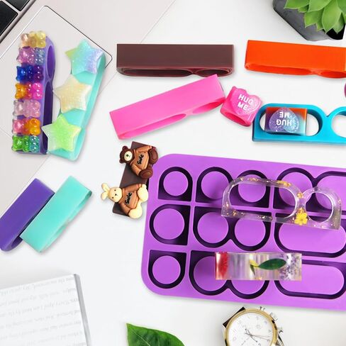 1/2/3 حلقة الراتنج الدائري قالب السيليكون حلقة سميكة الايبوكسي قالب الصب لطيف حلقة الراتنج قالب للفن الحرفية صنع المجوهرات خواتم القلائد سوار المفاتيح المعلقات الديكور in Kuwait