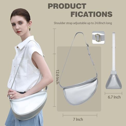 Crossbody Bags for Women, Vegan Leather Trendy Hobo Sling Crossbody Bag with Adjustable Shoulder Strap in Saudi Arabia