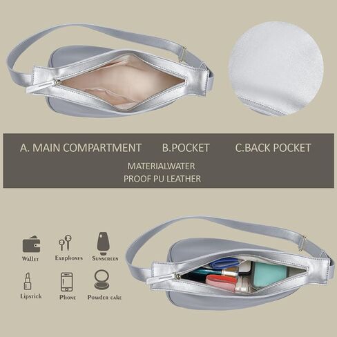 Crossbody Bags for Women, Vegan Leather Trendy Hobo Sling Crossbody Bag with Adjustable Shoulder Strap in Saudi Arabia