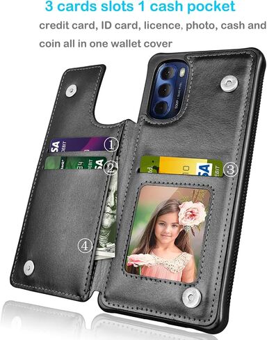 Tekcoo Wallet Case for Motorola Moto G Stylus 5G (2022) | XT2215 Minimalist Luxury PU Leather ID Cash Credit Card Holder Slots Magnetic Closure Kickstand Folio Flip Slim Protective Cover - Black in Saudi Arabia