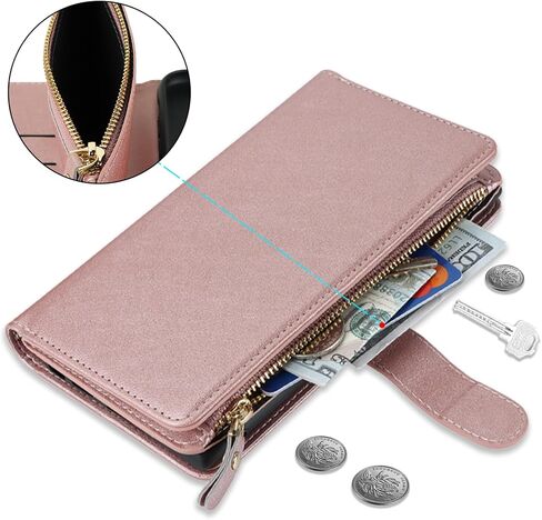 حافظة محفظة Jaorty Samsung Galaxy Note 20 Ultra للنساء والرجال مع حامل بطاقات، حافظات هاتف Samsung Note 20 Ultra Crossbody مع حبل حزام، جيب بسحاب من جلد البولي يوريثان، محفظة بمسند، 6.9 بوصة عنابي in Kuwait