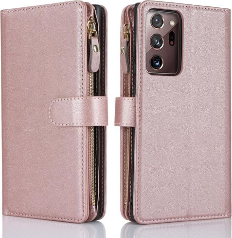 حافظة محفظة Jaorty Samsung Galaxy Note 20 Ultra للنساء والرجال مع حامل بطاقات، حافظات هاتف Samsung Note 20 Ultra Crossbody مع حبل حزام، جيب بسحاب من جلد البولي يوريثان، محفظة بمسند، 6.9 بوصة عنابي in Kuwait