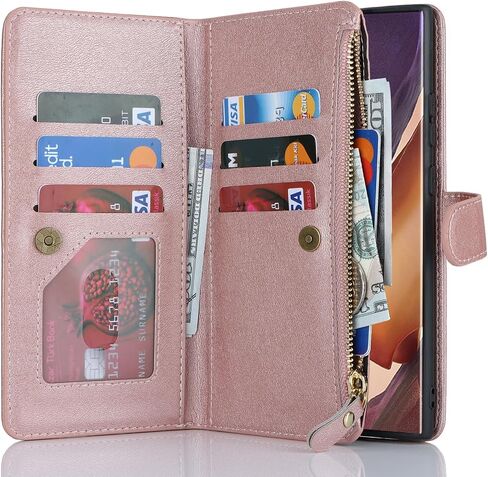 حافظة محفظة Jaorty Samsung Galaxy Note 20 Ultra للنساء والرجال مع حامل بطاقات، حافظات هاتف Samsung Note 20 Ultra Crossbody مع حبل حزام، جيب بسحاب من جلد البولي يوريثان، محفظة بمسند، 6.9 بوصة عنابي in Kuwait