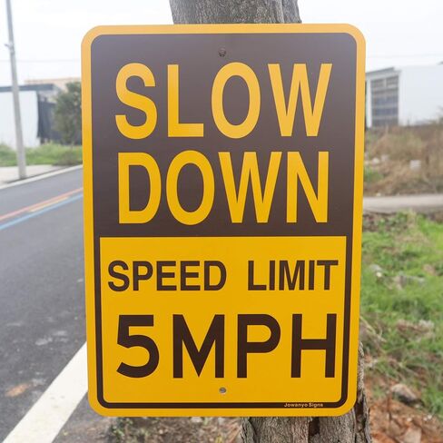 Slow Down Speed Limit 5 MPH Sign,Traffic Sign,17 x 12 inches,Reflective Aluminum,UV Protected,Weather Resistant,Waterproof,Durable Ink,Outdoor Use,Easy to Mount(2 Pack) in Saudi Arabia