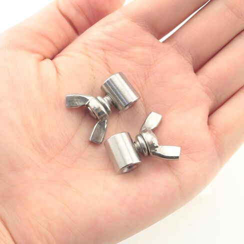 4PCS 304 Stainless Steel 4mm Hole Wire Rope Clips Single Hole Manual Wire Twisting Clamps for Wire Butterfly Screw Silver in Saudi Arabia
