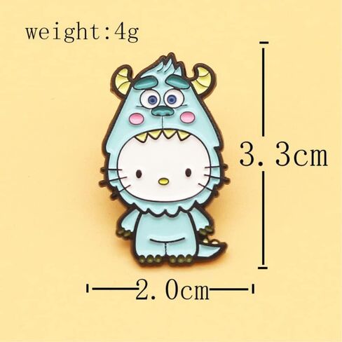دبوس Ivy & Clover Boutique Cartoon Entertainment Trading Pin Fantasy Pin Collection Hello Kitty x Monster Inc Mashup باللون الأزرق in Saudi Arabia