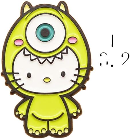 دبوس Ivy & Clover Boutique Cartoon Entertainment Trading Pin Fantasy Pin Collection Hello Kitty x Monster Inc Mashup باللون الأزرق in Saudi Arabia