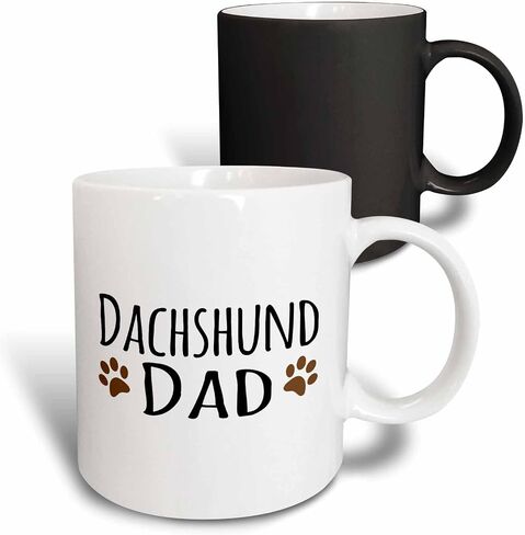 3dRose Dachshund Dog Dad Mug, 11 oz, Black in Saudi Arabia