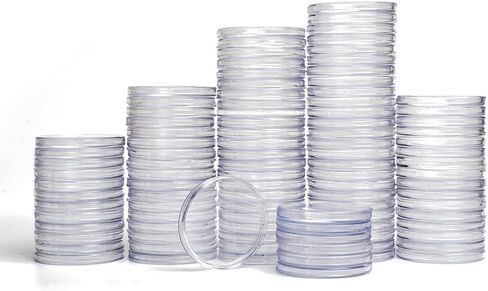 حاملات عملات Boen 100 قطعة 46 مم 25 كبسولات عملات معدنية بأحجام متنوعة (20 قطعة × 5 عبوات) حاملات عملات معدنية 16-40 مم حشوات إسفنجية مع علبة عملات معدنية لجمع العملات المعدنية. in Kuwait