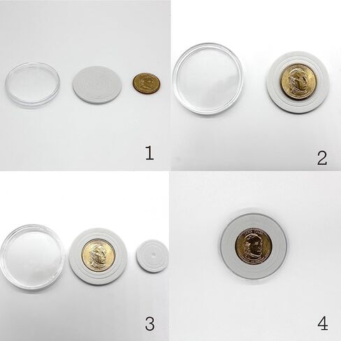 حاملات عملات Boen 100 قطعة 46 مم 25 كبسولات عملات معدنية بأحجام متنوعة (20 قطعة × 5 عبوات) حاملات عملات معدنية 16-40 مم حشوات إسفنجية مع علبة عملات معدنية لجمع العملات المعدنية. in Kuwait