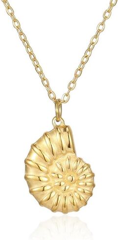Stainless Steel 18K Gold Plated Conch Pearl Necklace Women,Ocean Jewelry Necklace Birthday Gifts for Women Girls in Saudi Arabia