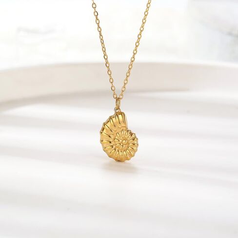 Stainless Steel 18K Gold Plated Conch Pearl Necklace Women,Ocean Jewelry Necklace Birthday Gifts for Women Girls in Saudi Arabia