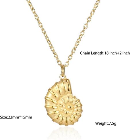 Stainless Steel 18K Gold Plated Conch Pearl Necklace Women,Ocean Jewelry Necklace Birthday Gifts for Women Girls in Saudi Arabia