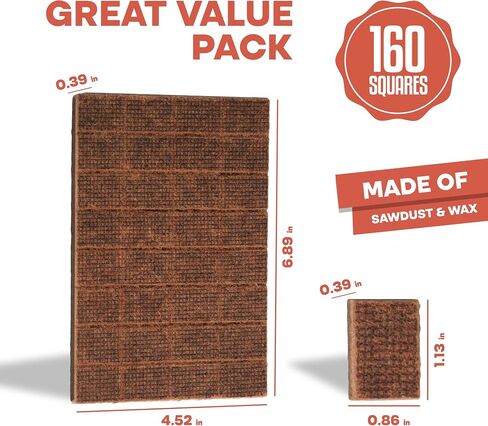 Fire Starter Squares 160 - Fire Starters for Campfires, Fireplace, Grill, BBQ, Wood stove, Fire Pit, Chimney, Charcoal - All Weather Waterproof, Odorless Firestarters Indoor and Outdoor in Saudi Arabia