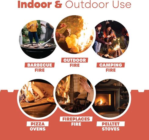 Fire Starter Squares 160 - Fire Starters for Campfires, Fireplace, Grill, BBQ, Wood stove, Fire Pit, Chimney, Charcoal - All Weather Waterproof, Odorless Firestarters Indoor and Outdoor in Saudi Arabia