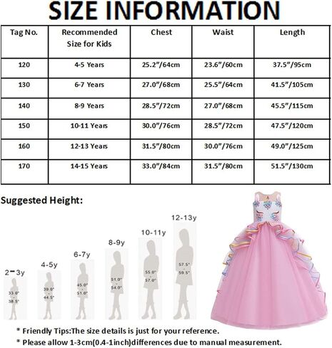 HIHCBF Flower Girls Unicorn Costume Pageant Princess Party Dress Wedding Birthday Halloween Carnival Long Maxi Ball Gown in Saudi Arabia