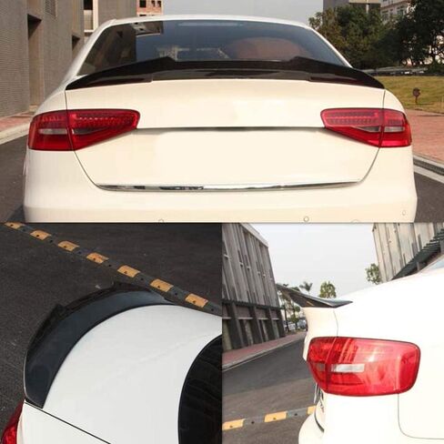 AeroBon Real Carbon Fiber Trunk Spoiler متوافق مع 2008-2011 Audi A4 B8 Sedan Spoiler (H Style) in Kuwait