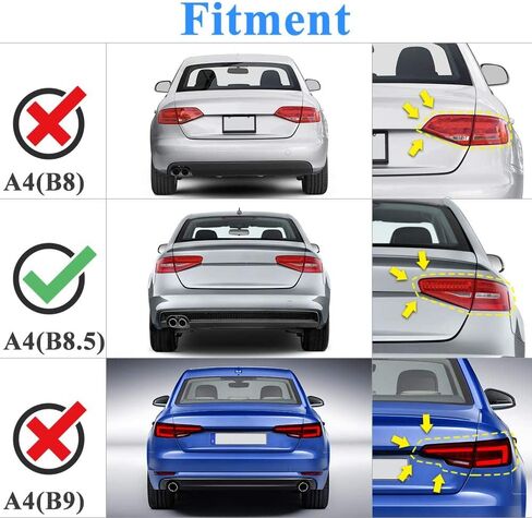 AeroBon Real Carbon Fiber Trunk Spoiler متوافق مع 2008-2011 Audi A4 B8 Sedan Spoiler (H Style) in Kuwait
