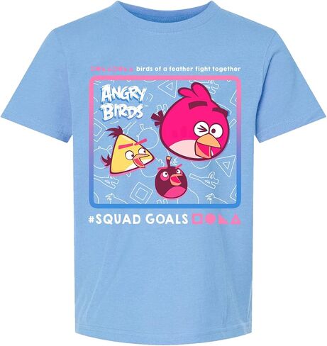 Angry Birds Official Squad Goals Short Sleeve Printed 100% Cotton T-Shirt for Boys, Girls, Unisex in Saudi Arabia