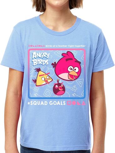 Angry Birds Official Squad Goals Short Sleeve Printed 100% Cotton T-Shirt for Boys, Girls, Unisex in Saudi Arabia
