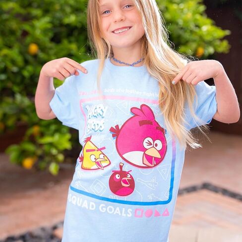 Angry Birds Official Squad Goals Short Sleeve Printed 100% Cotton T-Shirt for Boys, Girls, Unisex in Saudi Arabia