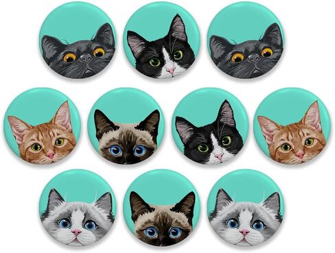 WIRESTER Set of 10 Round Button Pin Badges, Metal Pinback Buttons 2.28 inch, Decoration for Clothing, Bag, Jacket, Backpack in Saudi Arabia