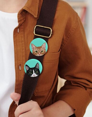 WIRESTER Set of 10 Round Button Pin Badges, Metal Pinback Buttons 2.28 inch, Decoration for Clothing, Bag, Jacket, Backpack in Saudi Arabia