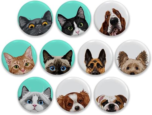 WIRESTER Set of 10 Round Button Pin Badges, Metal Pinback Buttons 2.28 inch, Decoration for Clothing, Bag, Jacket, Backpack in Saudi Arabia