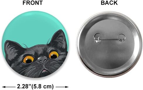 WIRESTER Set of 10 Round Button Pin Badges, Metal Pinback Buttons 2.28 inch, Decoration for Clothing, Bag, Jacket, Backpack in Saudi Arabia