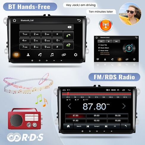SIXWIN 2G+64G Android 13 ستيريو سيارة لسيارة VW Seat Passat Jetta Golf Polo Tiguan 9 بوصة شاشة تعمل باللمس VW راديو السيارة مع Carplay اللاسلكي Android Auto Bluetooth FM GPS Navigation WiFi HiFi Backup Camera in Saudi Arabia